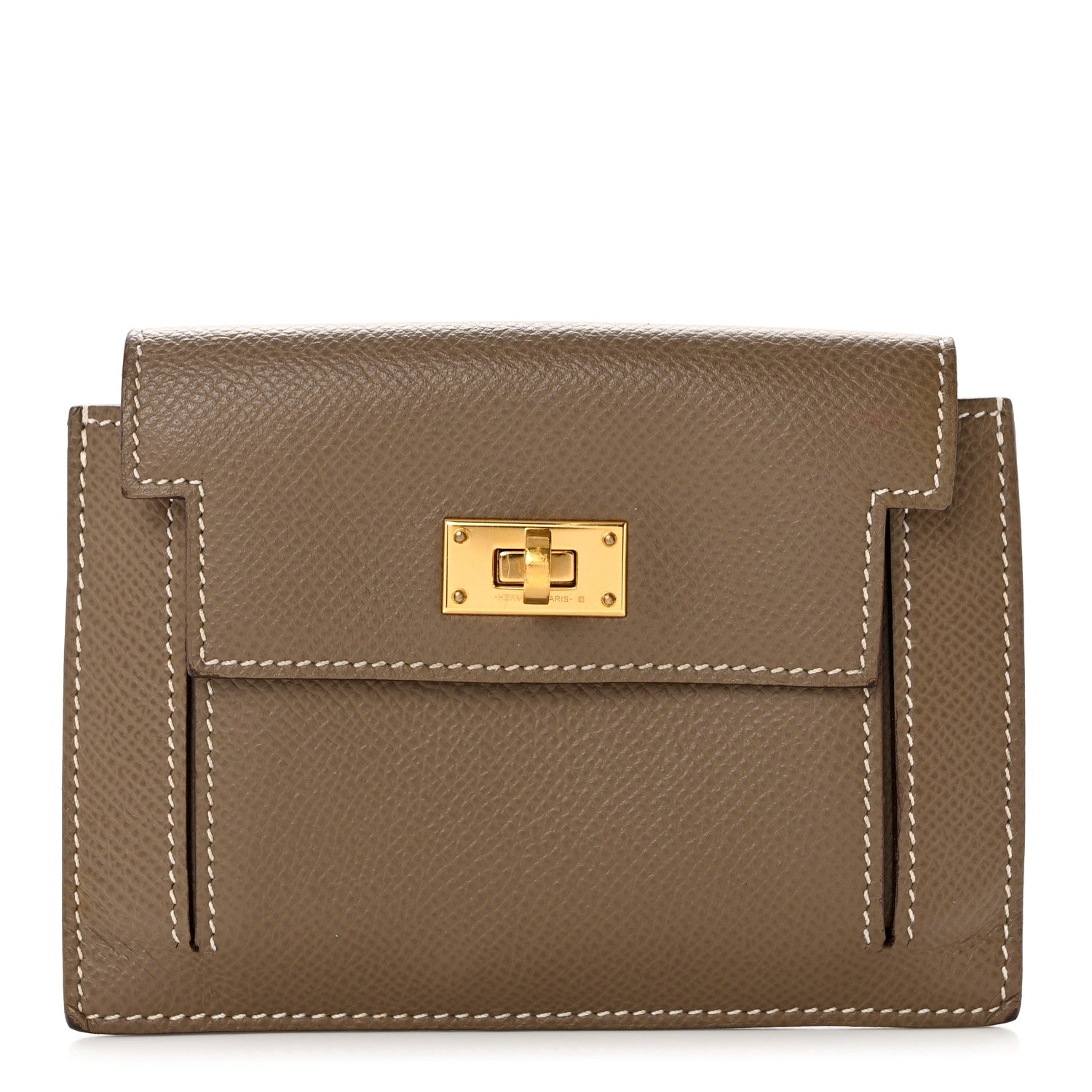Hermes Epsom Kelly Pocket Compact Wallet Etoupe 1 of 7