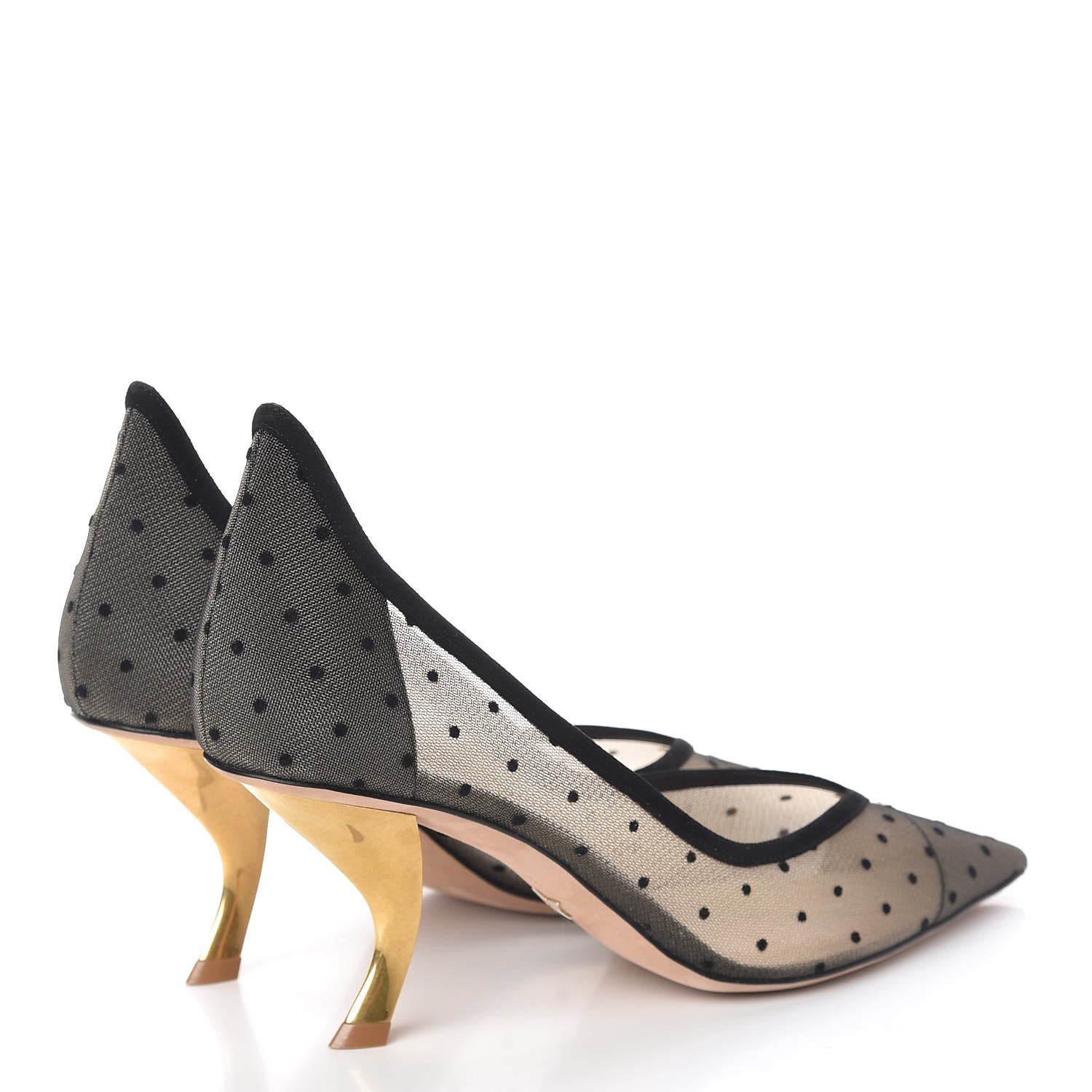 Christian Dior Suede Mesh Plumetis D-Sculpture Pumps 41 Black 4 of 11