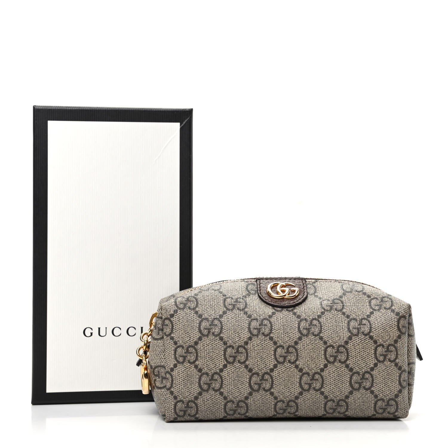 Gucci Soft GG Supreme Monogram Calfskin Small Ophidia Cosmetic Case Beige Ebony New Acero 10 of 10