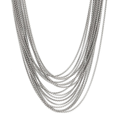 David Yurman Sterling Silver Multi Strand Box Chain Necklace 1 of 4