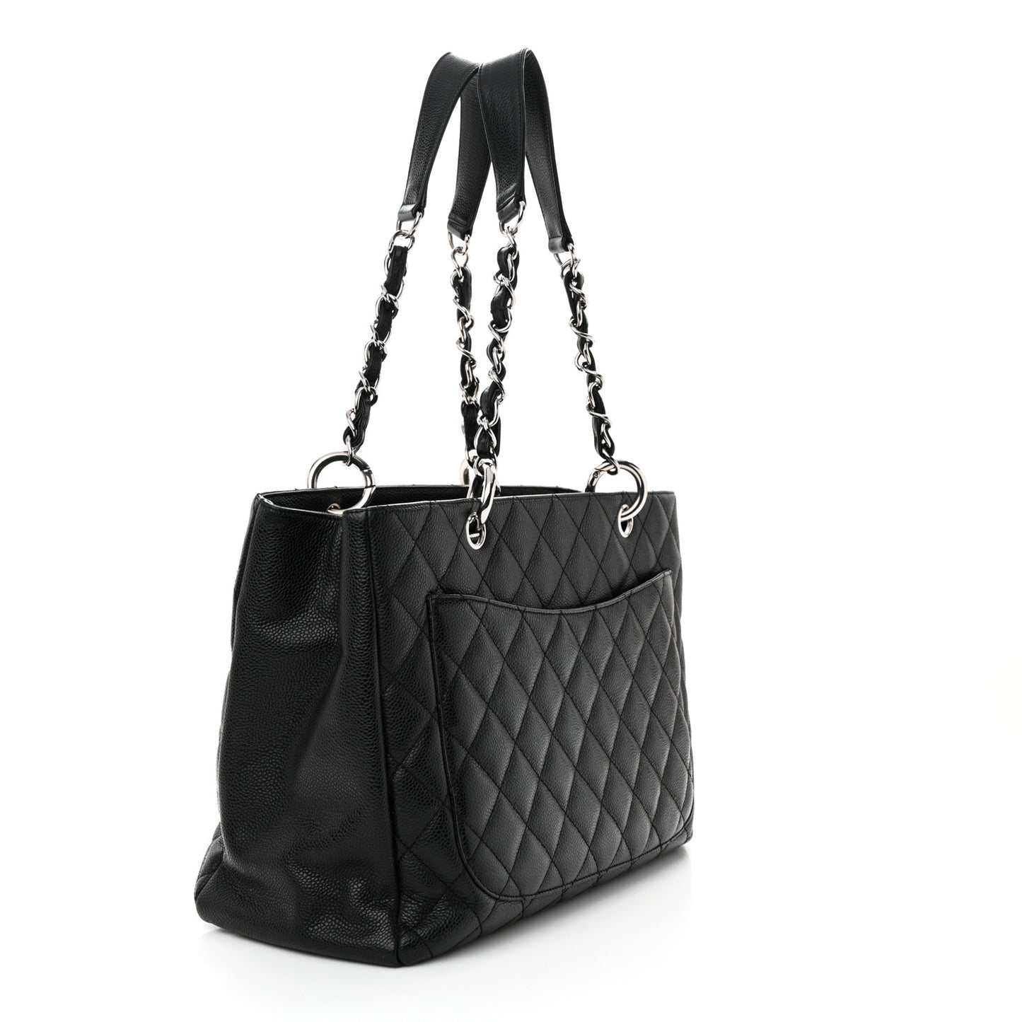 Caviar Quilted Grand Shopping Tote GST Black