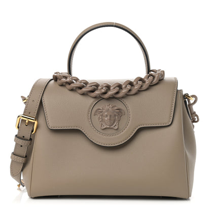 Versace Grained Calfskin Medium La Medusa Bag Taupe 1 of 10