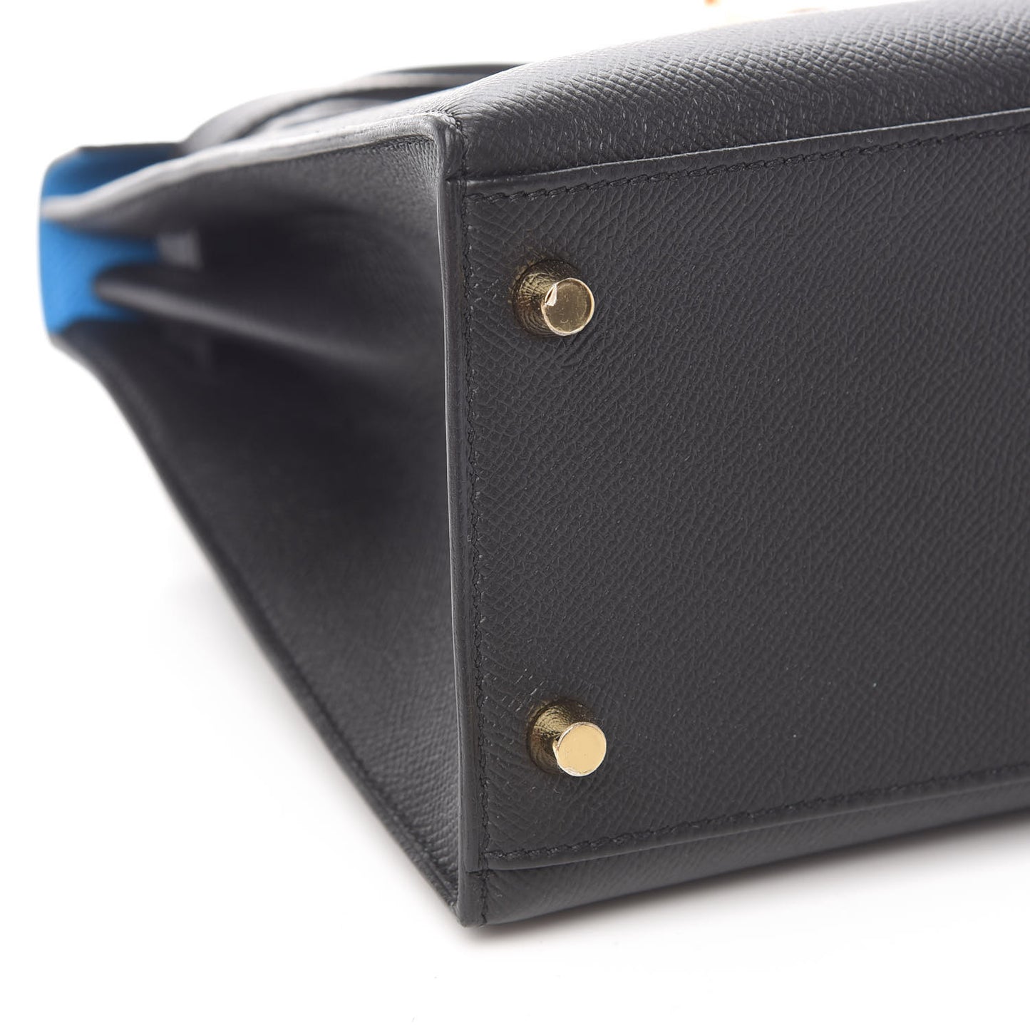 Epsom Casaque Kelly Sellier 28 Bleu Indigo Black Bleu Frida