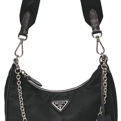 Prada Nylon Re-Edition 2005 Shoulder Bag Black 9 of 11