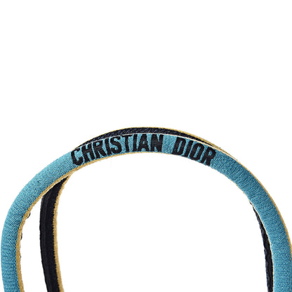 Christian Dior Canvas Embroidered Book Tote Blue Multicolor 10 of 10