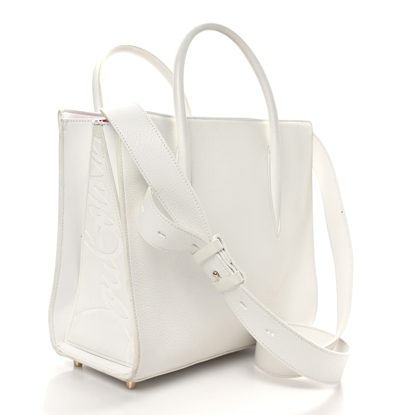 Calfskin Spikes Loubinthesky Medium Paloma White