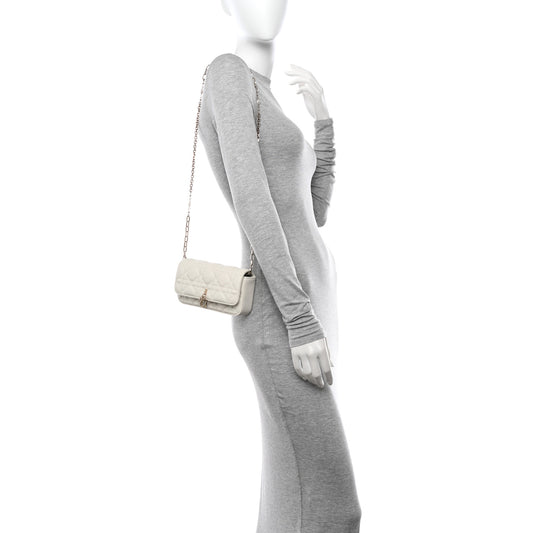 Lambskin Cannage Dior Talk Phone Pouch Latte