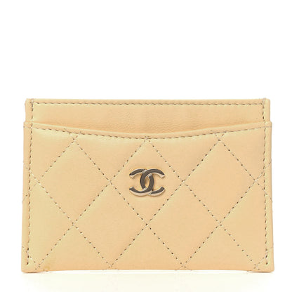 Chanel Lambskin Quilted Card Holder Yellow 1 of 4