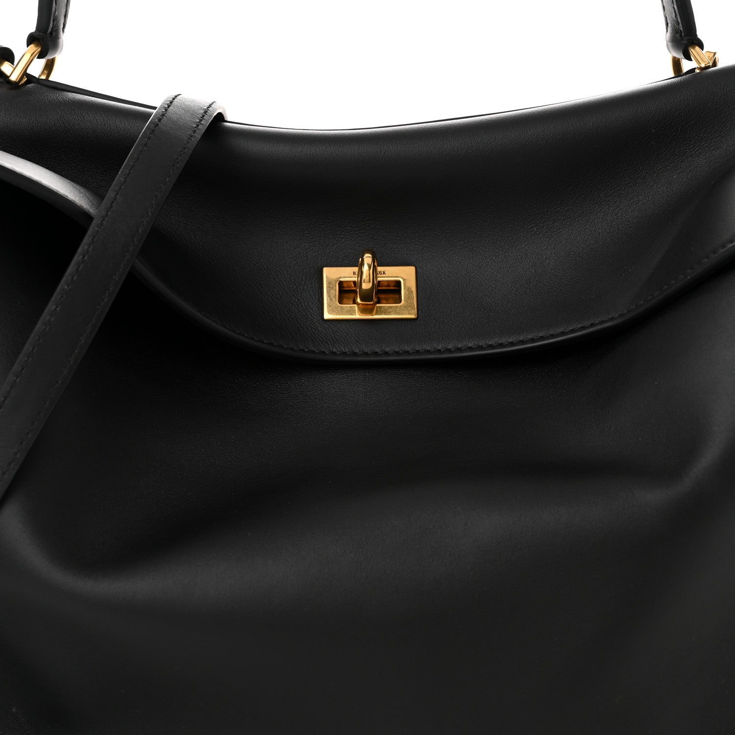 Balenciaga Natural Smooth Calfskin Medium Rodeo Top Handle Handbag Black 9 of 12