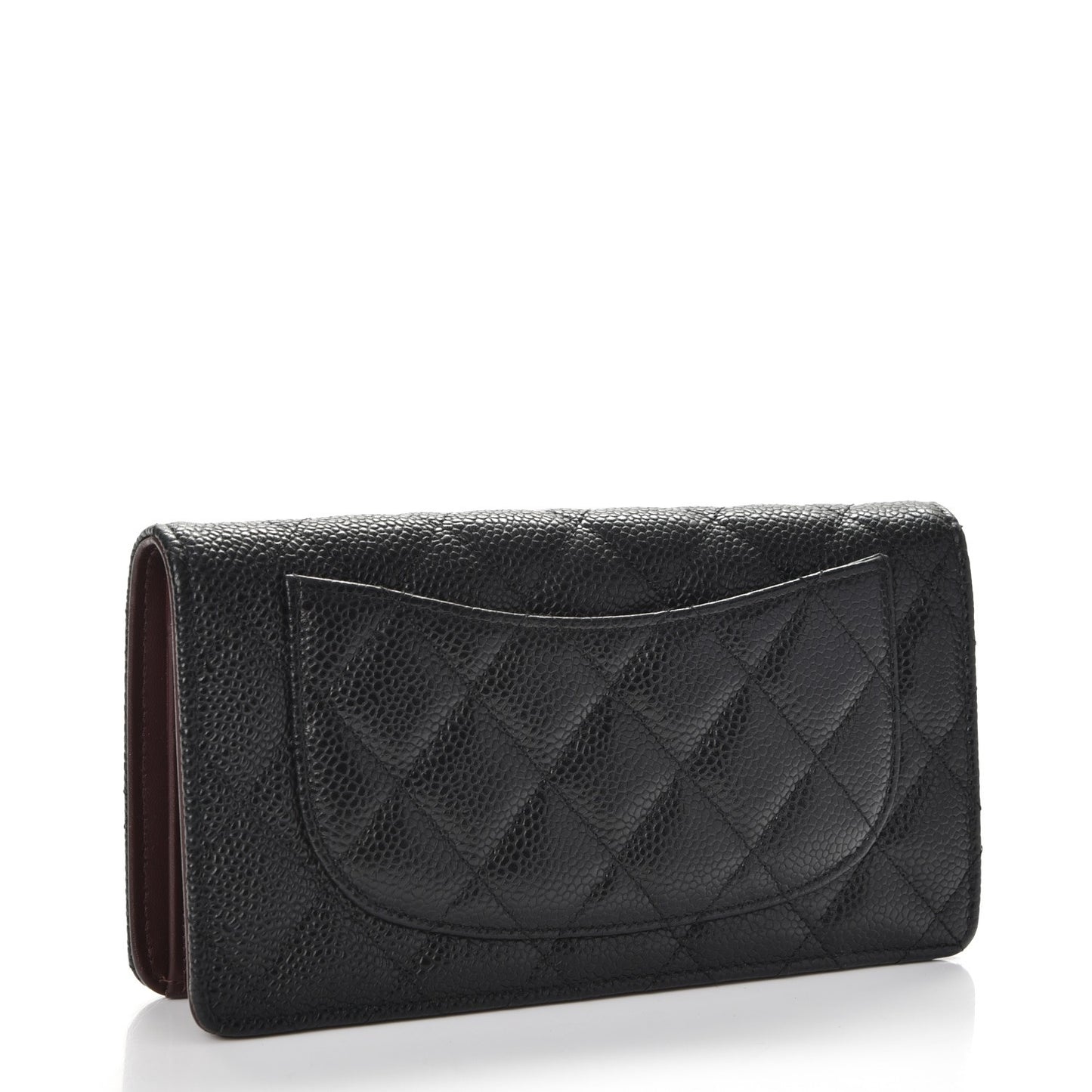 Caviar Quilted Yen Wallet Black