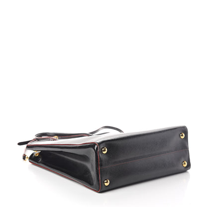 Prada Saffiano Vernice Parabole Tote Black 4 of 9