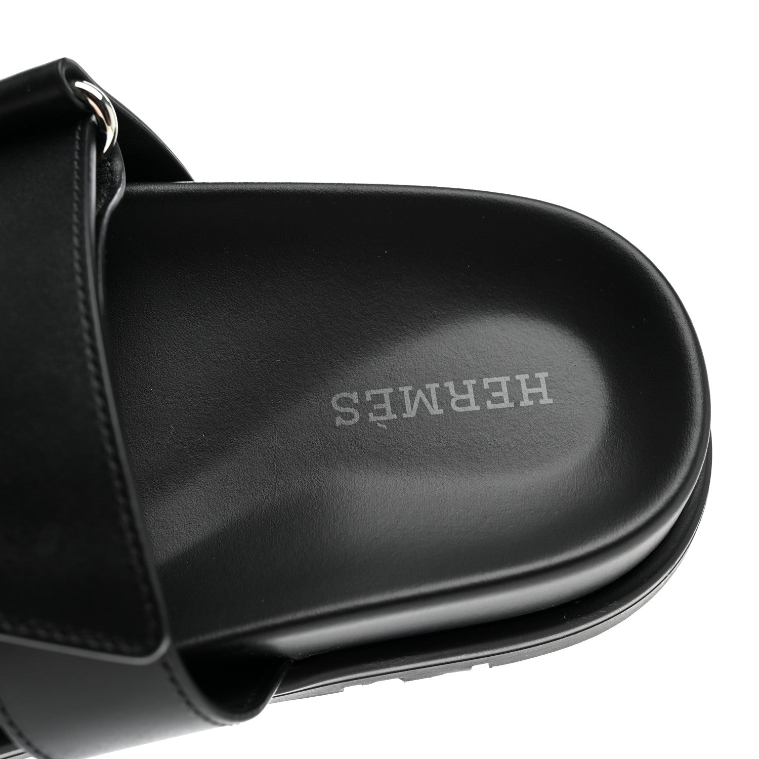 Hermes Calfskin Womens Chypre Sandals 35.5 Black 8 of 10