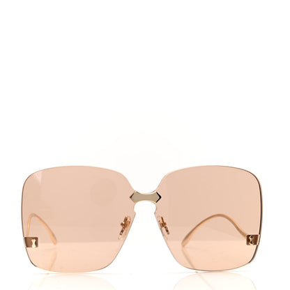 Gucci Acetate Metal Rimless Square Sunglasses GG0355S Gold 2 of 9