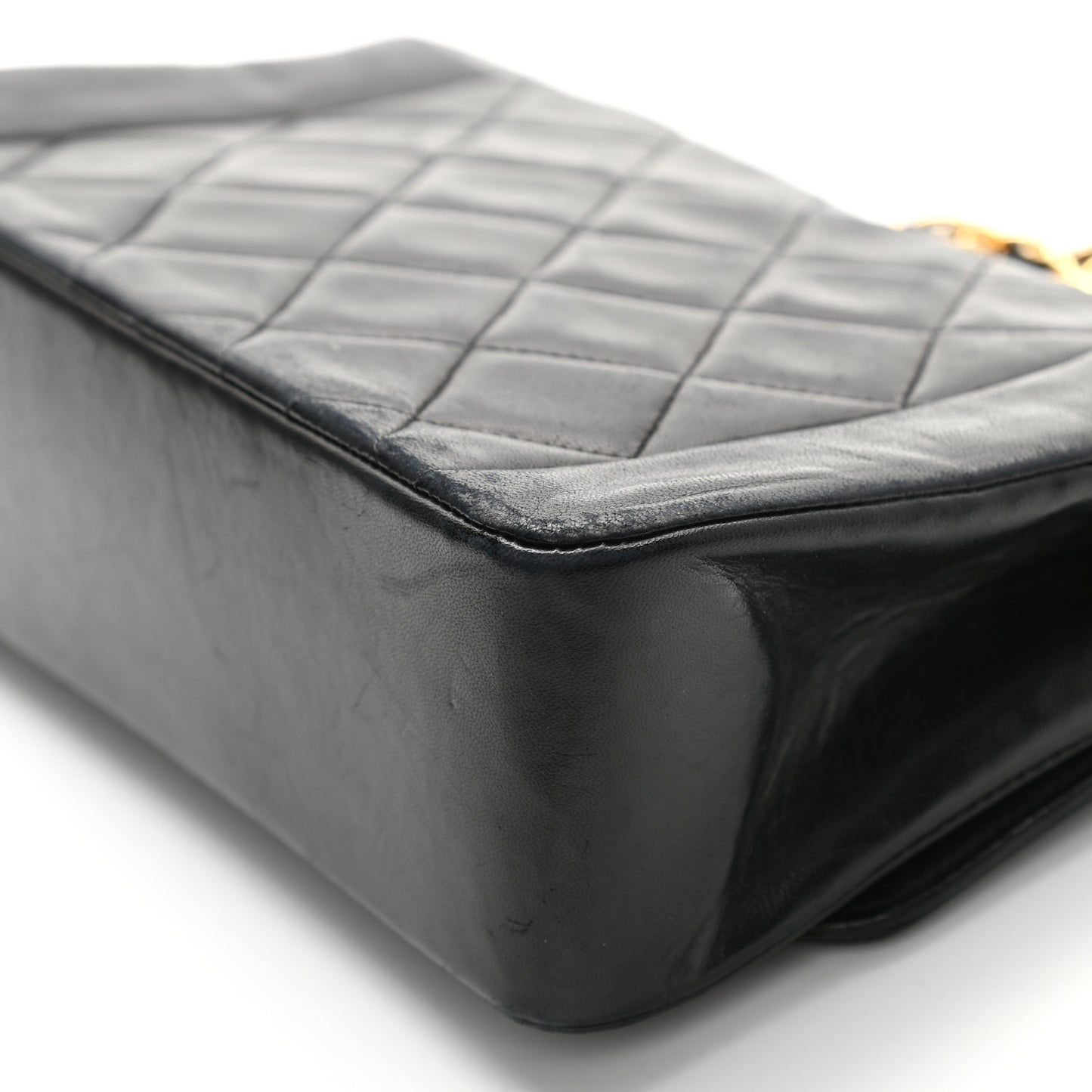 Lambskin Quilted Small Single Flap Black
