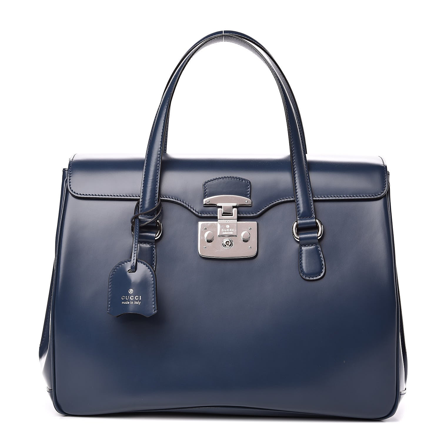 Gucci Regent Calfskin Large Lady Lock Satchel Caspian 1 of 12