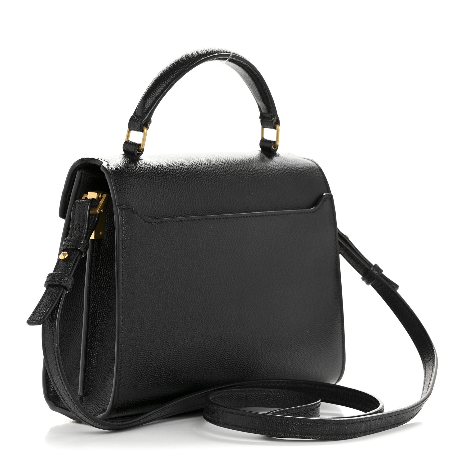 Saint Laurent Grain de Poudre Mini Classic Monogram Cassandra Top Handle Black 3 of 13