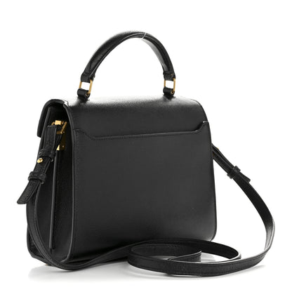 Saint Laurent Grain de Poudre Mini Classic Monogram Cassandra Top Handle Black 3 of 13