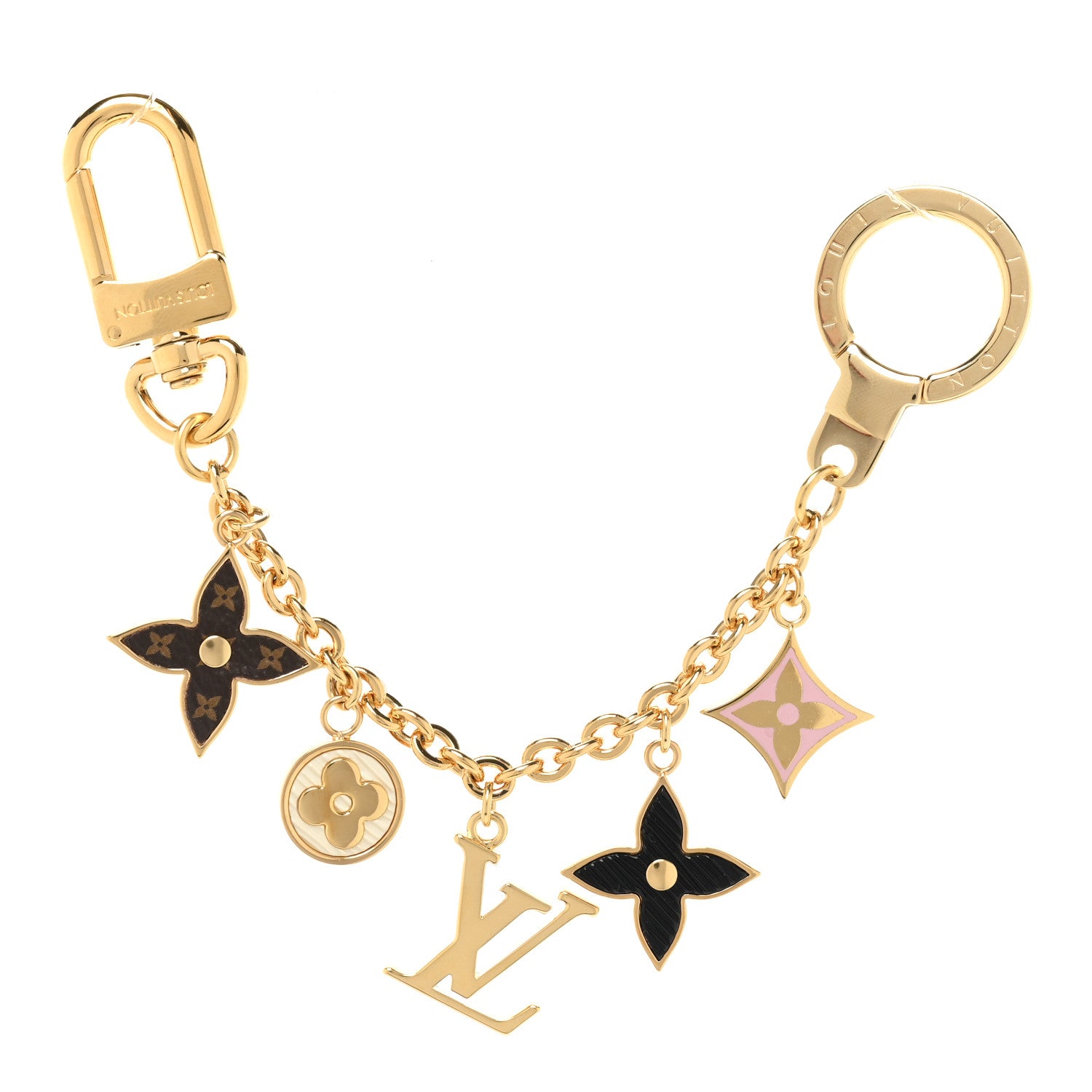 Louis Vuitton Monogram Spring Street Bag Charm Key Holder Gold 1 of 3