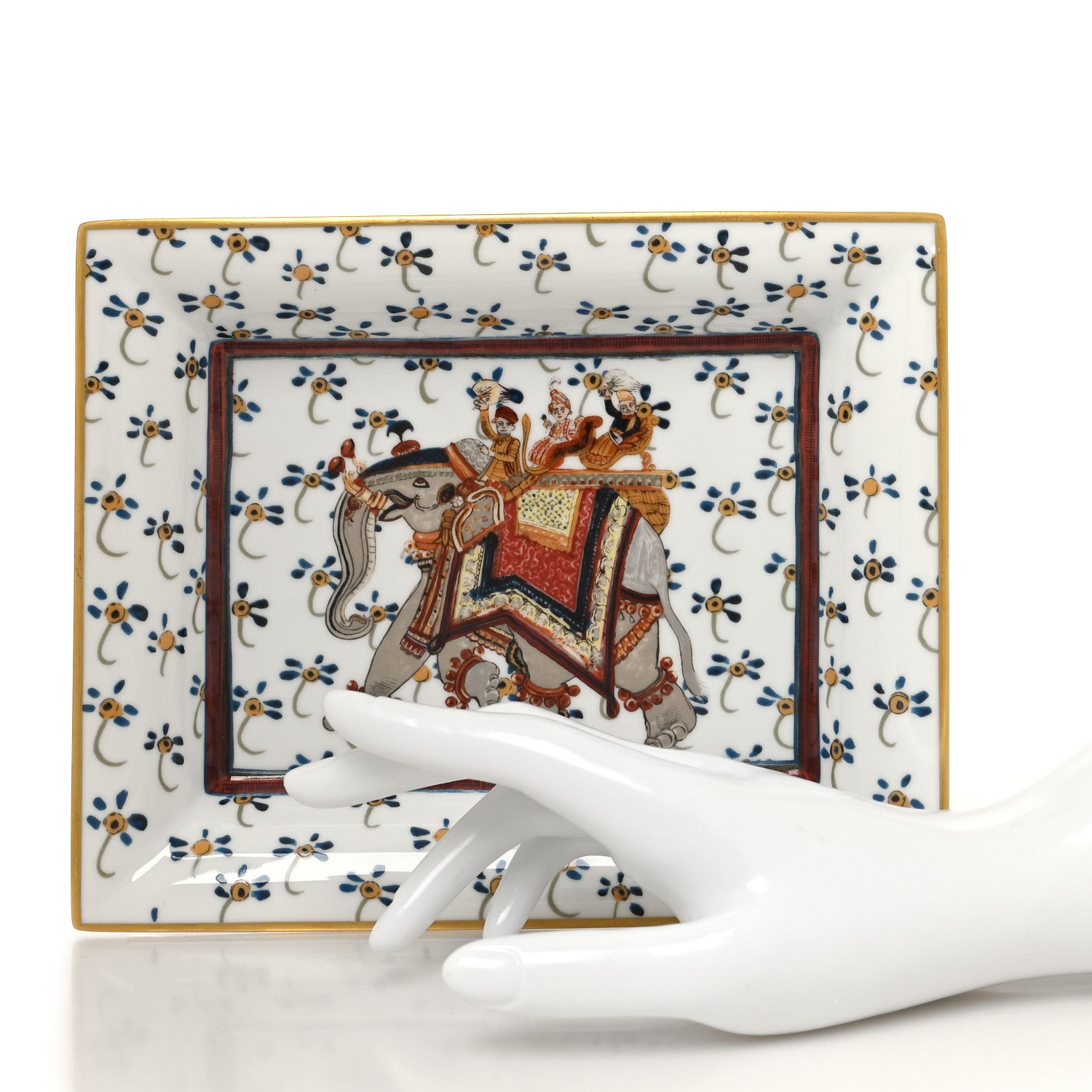 Hermes Porcelain Beloved India Change Tray White Multicolor 2 of 6