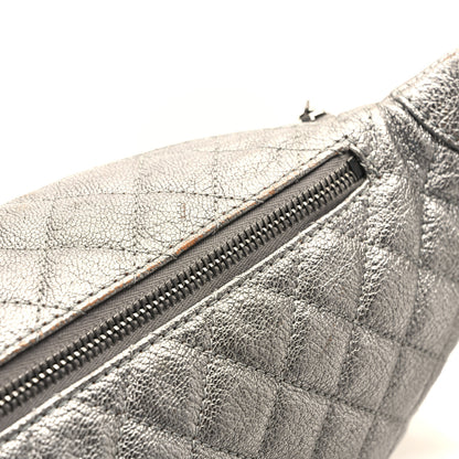 Chanel Metallic Goatskin Quilted Banane Waist Bag Fanny Pack Silver 10 of 13
