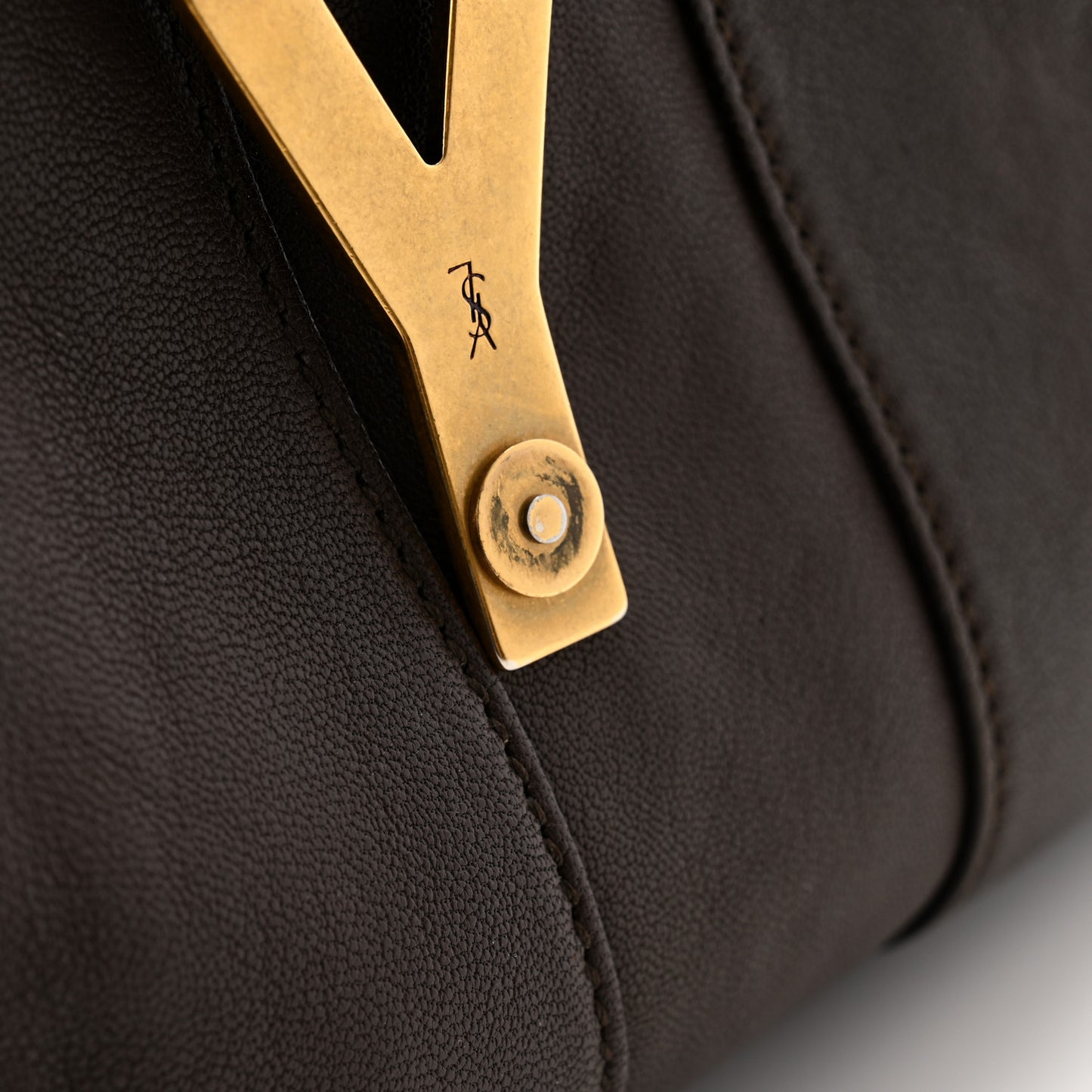 Calfskin Medium Cabas ChYc Dark Brown