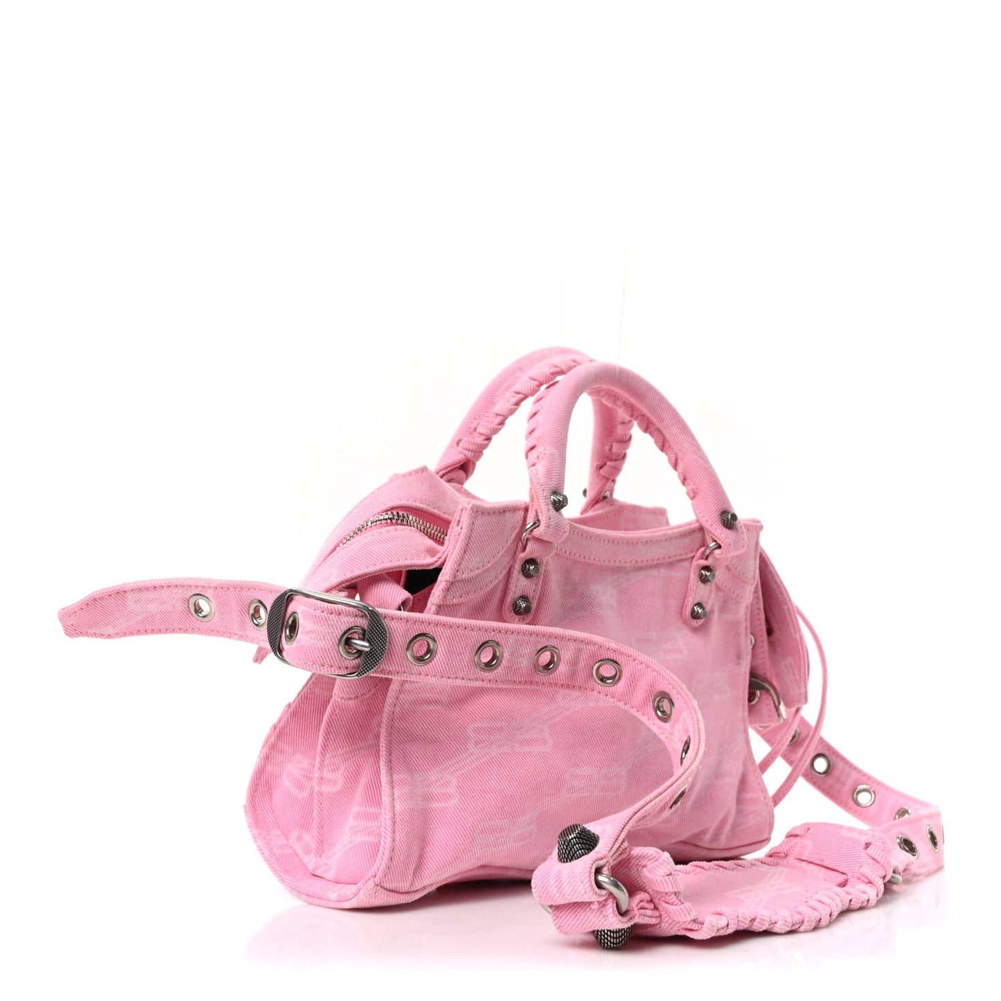 Denim BB Monogram Neo Cagole Handbag XS Pink
