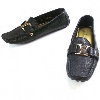 Louis Vuitton Grained Leather Loafers 36 Black 1 of 7