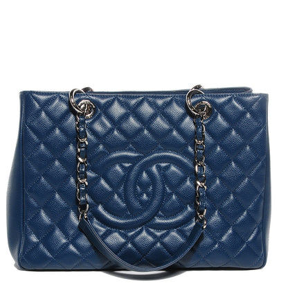 Chanel Caviar Grand Shopping Tote GST Dark Blue 1 of 8