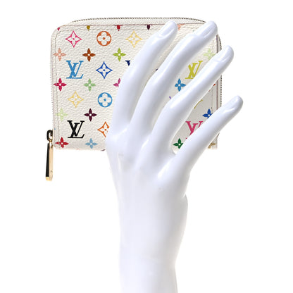 Louis Vuitton Monogram Multicolor Zippy Coin Purse Wallet White 2 of 7