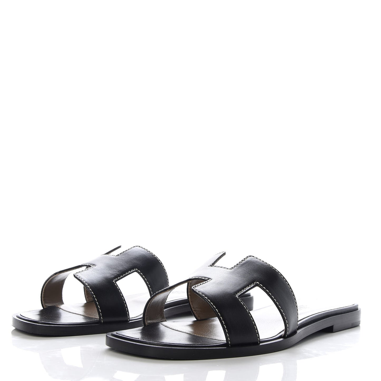 Box Calfskin Oran Sandals 35 Black