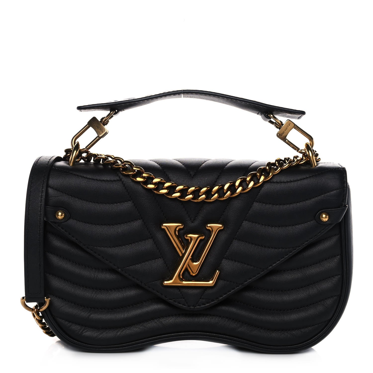 Louis Vuitton Calfskin New Wave Chain MM Black 1 of 14
