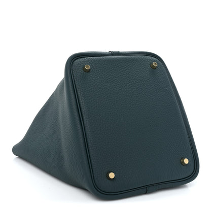 Hermes Taurillon Clemence Picotin Lock 22 MM Vert Cypress 4 of 9