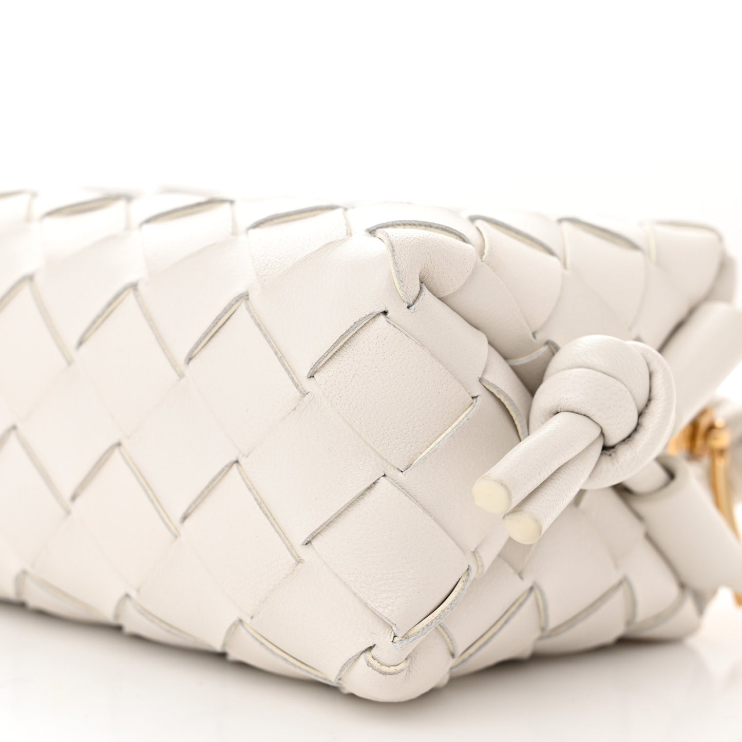 Nappa Intrecciato Candy Loop Camera Bag White