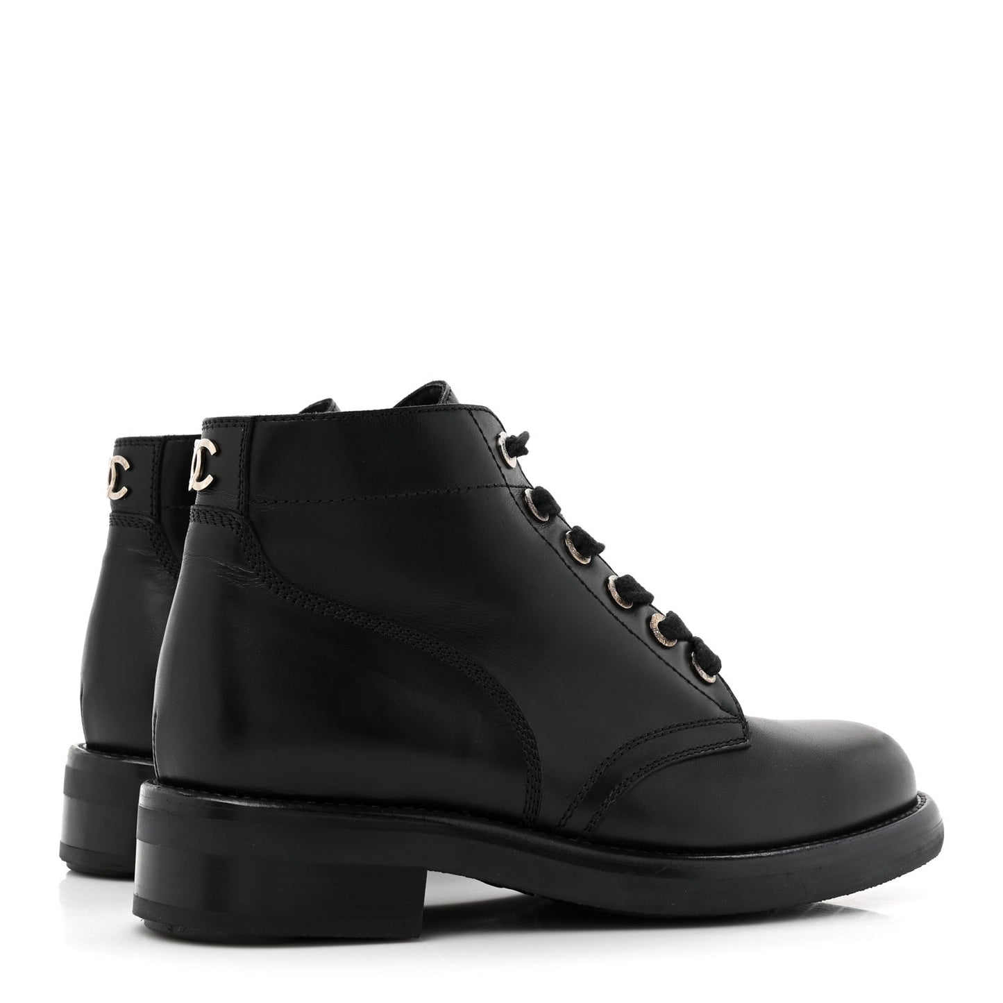 Calfskin Short Boots 36.5 Black
