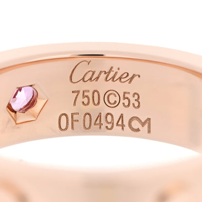 Cartier 18K Pink Gold Pink Sapphire 5.5mm LOVE Ring 53 6.5 4 of 5