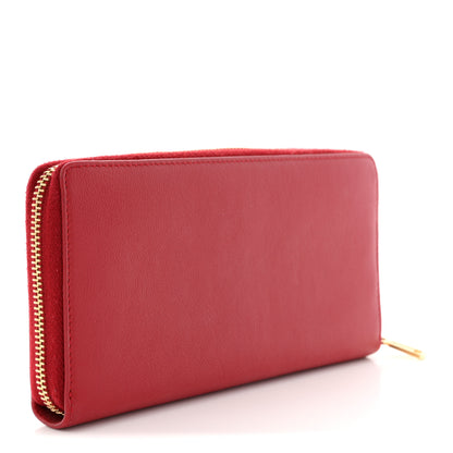 Saint Laurent Chevre Belle De Jour Zip Around Wallet Rouge Orient 3 of 7