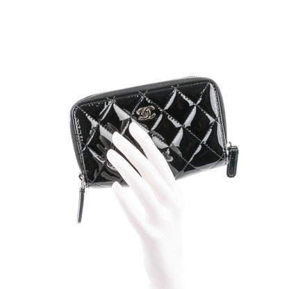 Chanel Patent Calfskin Quilted Zip Around Phone Holder Black 2 of 9