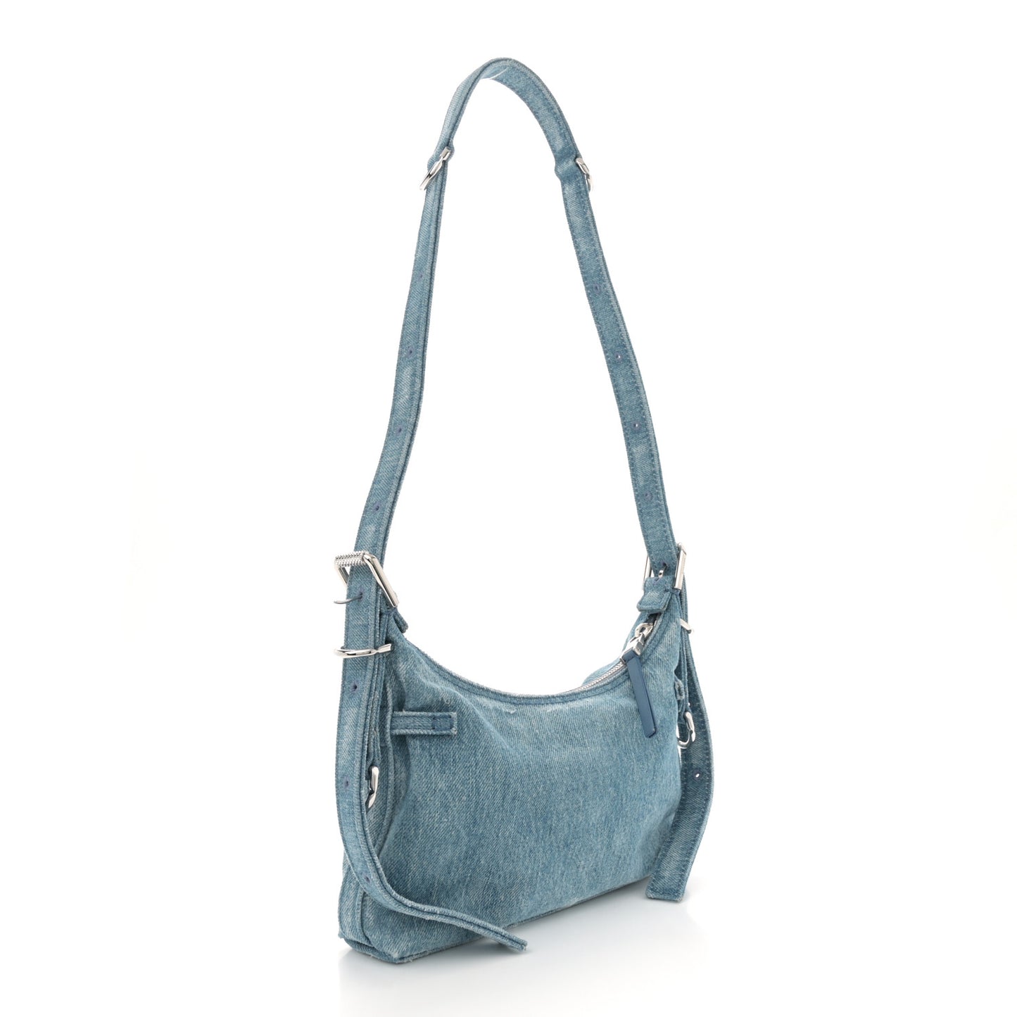 Washed Denim Mini Voyou Boyfriend Party Bag Medium Blue