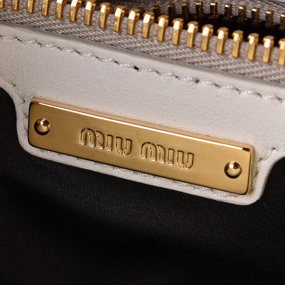 Miu Miu Nappa Matelasse Rider Clutch Miele Black White 8 of 11