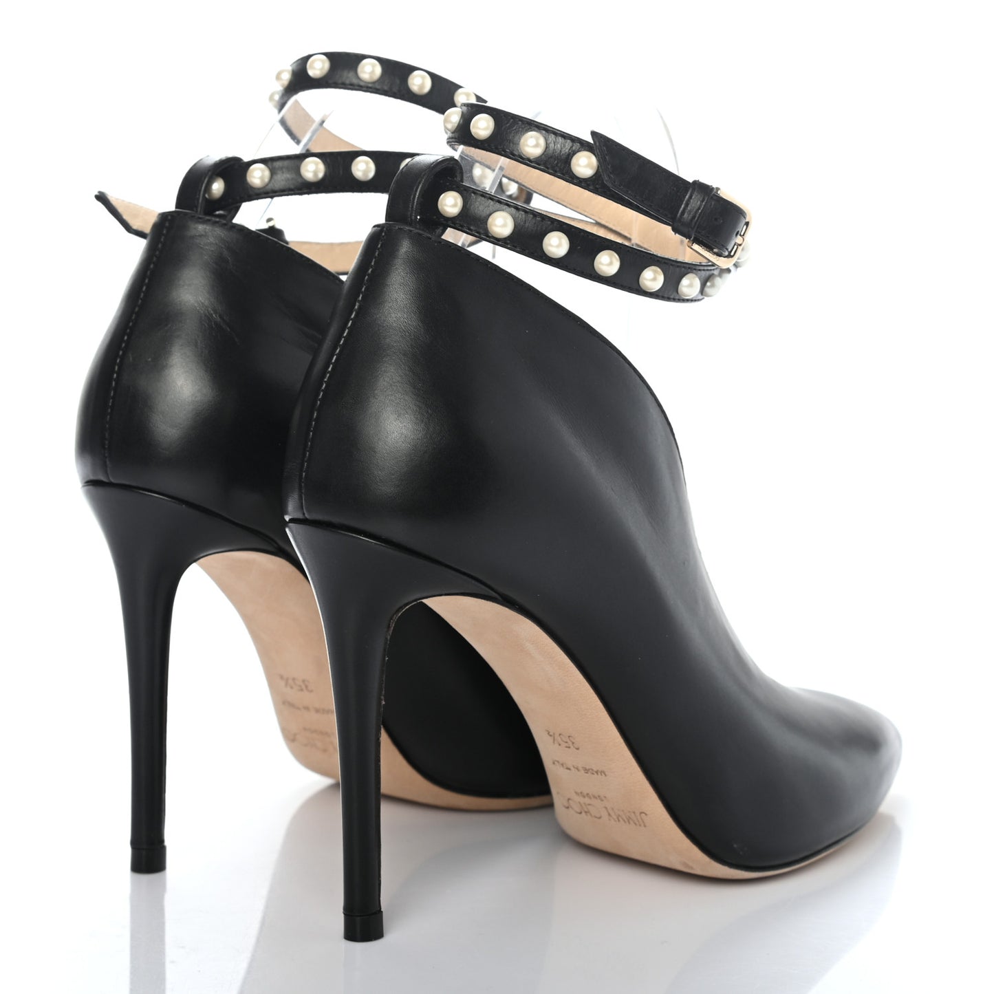 Shiny Calfskin Lark 100 Pumps 35.5 Black