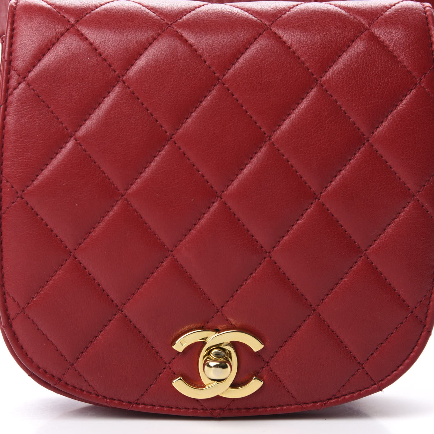 Chanel Lambskin Quilted Flap Waist Belt Bag 95 38 Red 12 of 12