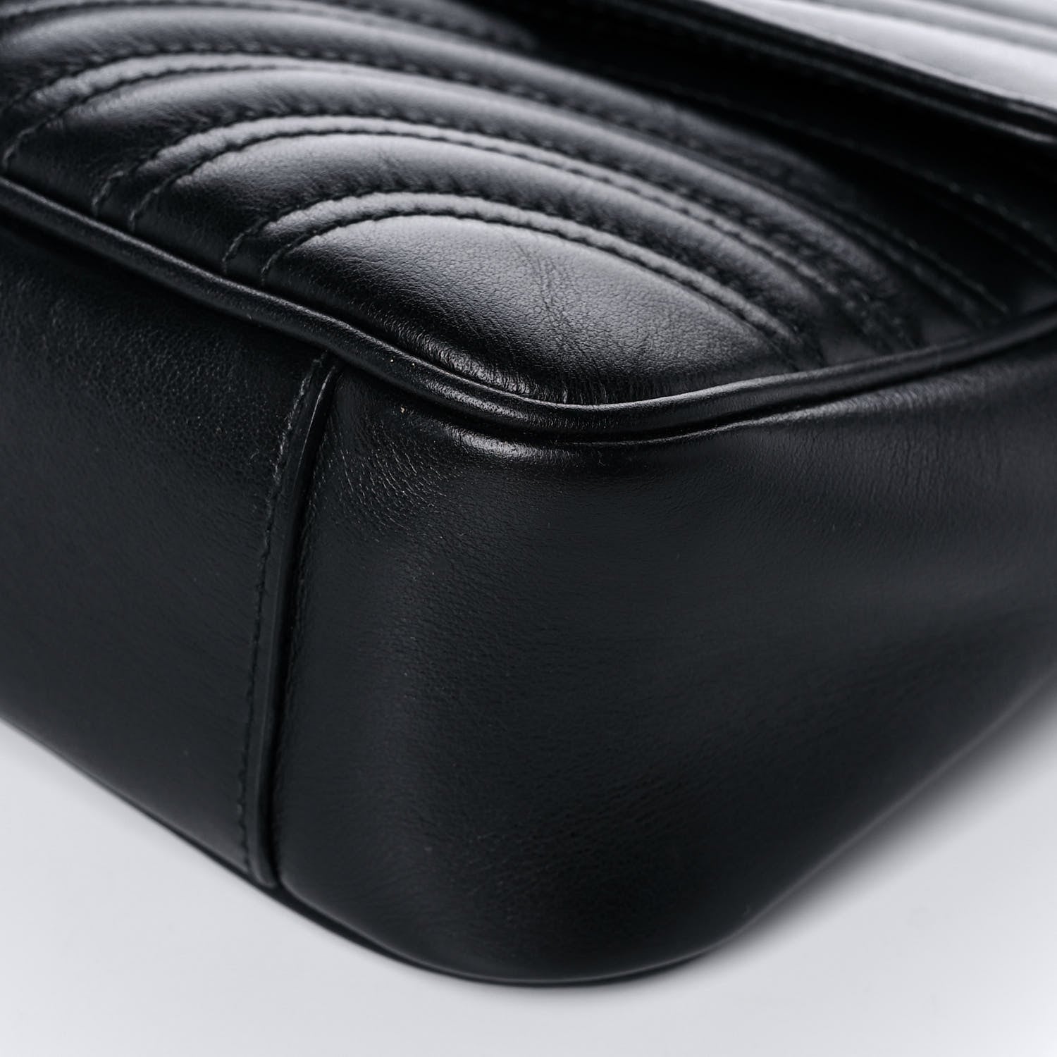 Gucci Calfskin Matelasse Small GG Marmont Shoulder Bag Black 11 of 11