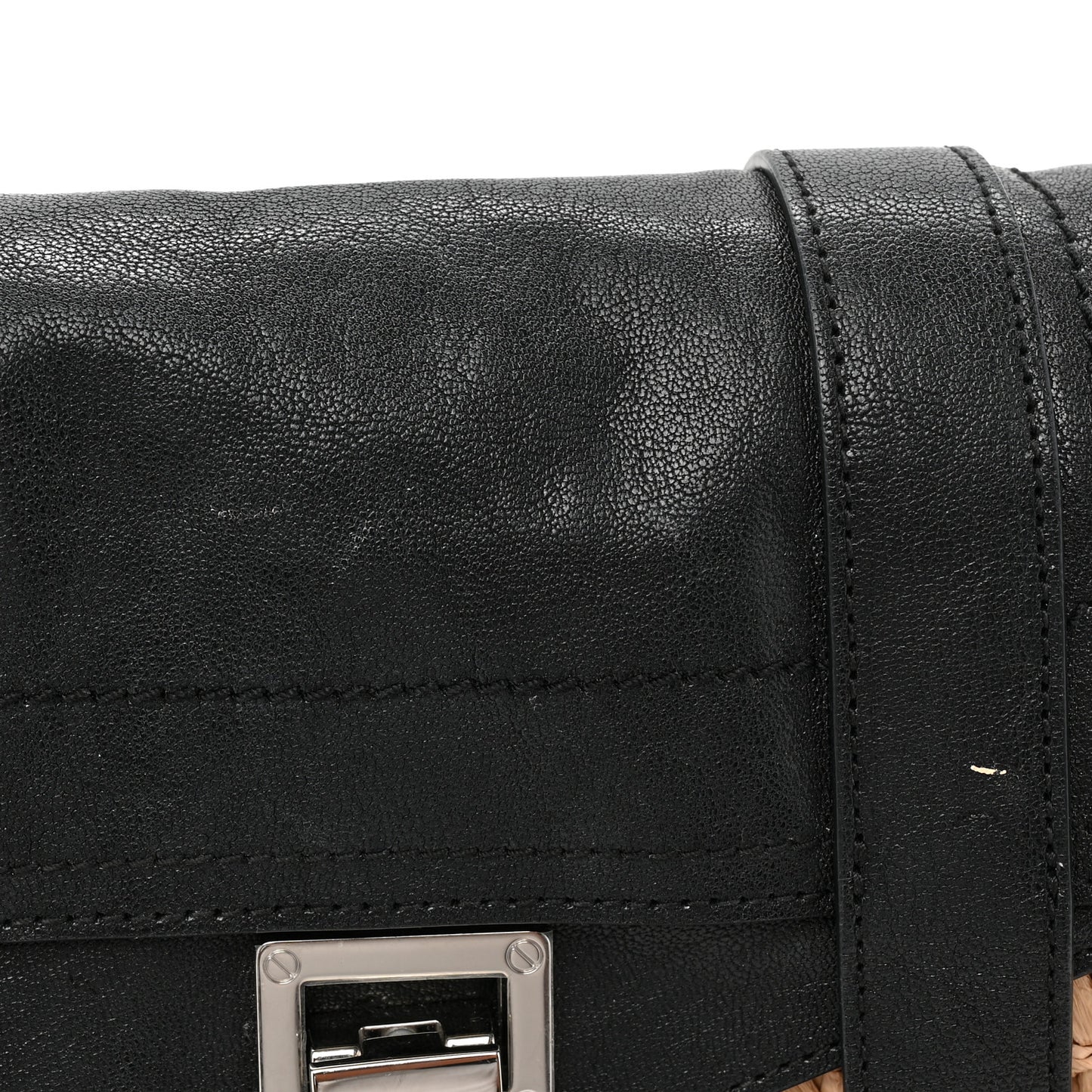 Raffia Lambskin PS1 Mini Crossbody Black