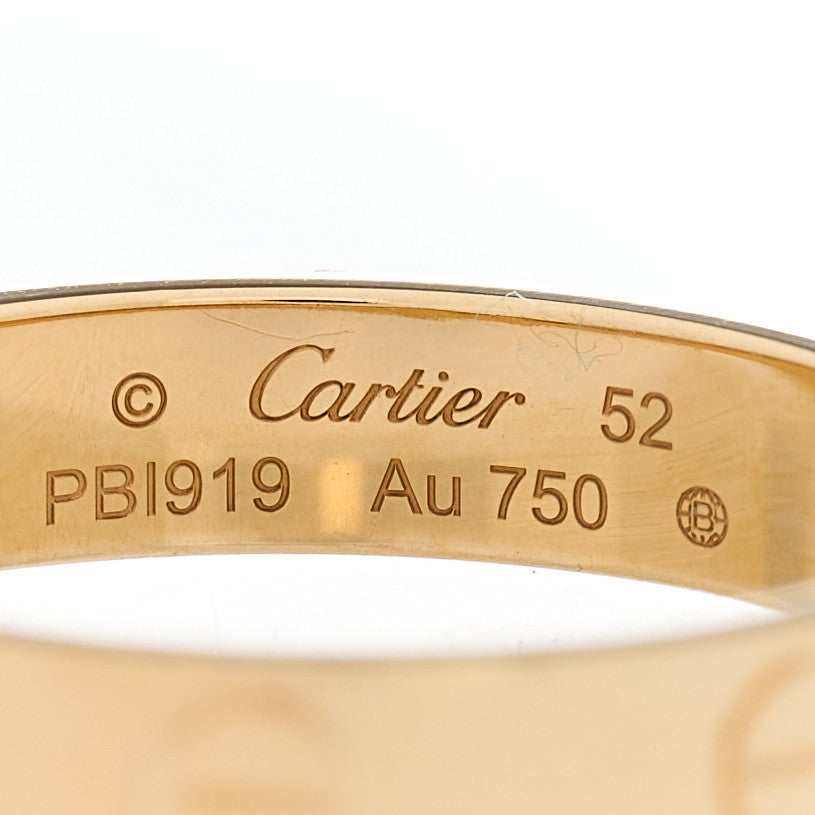18K Yellow Gold 3.5mm LOVE Wedding Band Ring 52 6