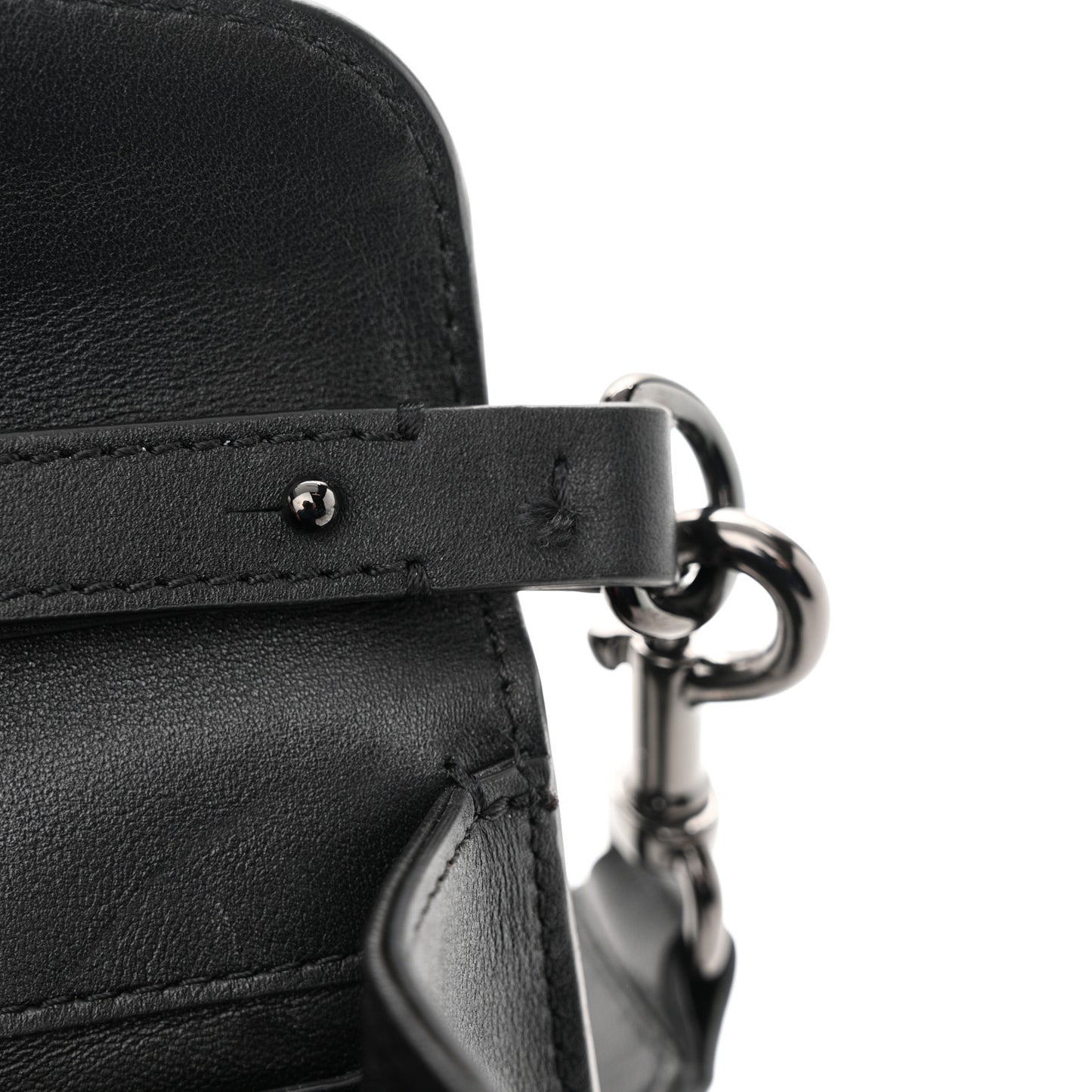 Calfskin Monochrome Vlogo Mini Loco Shoulder Bag Black