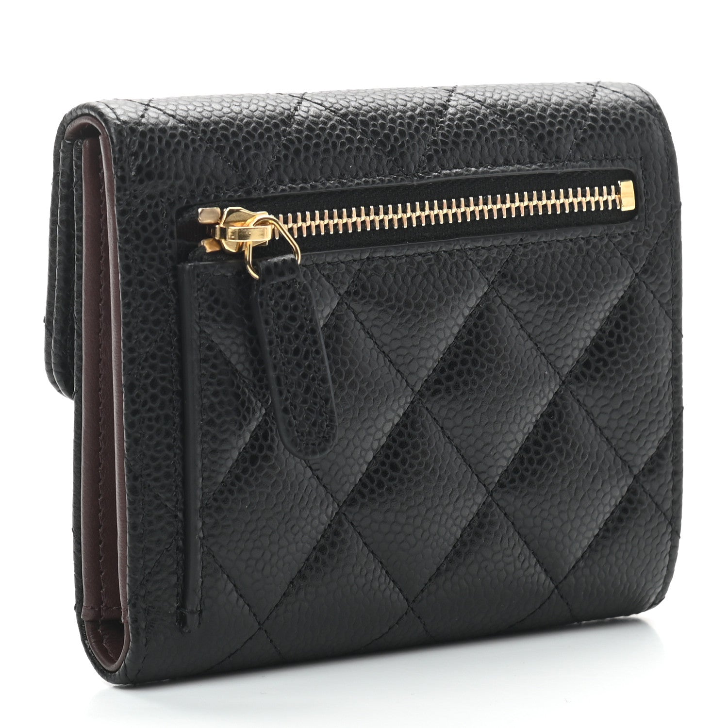 Chanel Caviar Quilted Compact Flap Wallet Black 3 of 8
