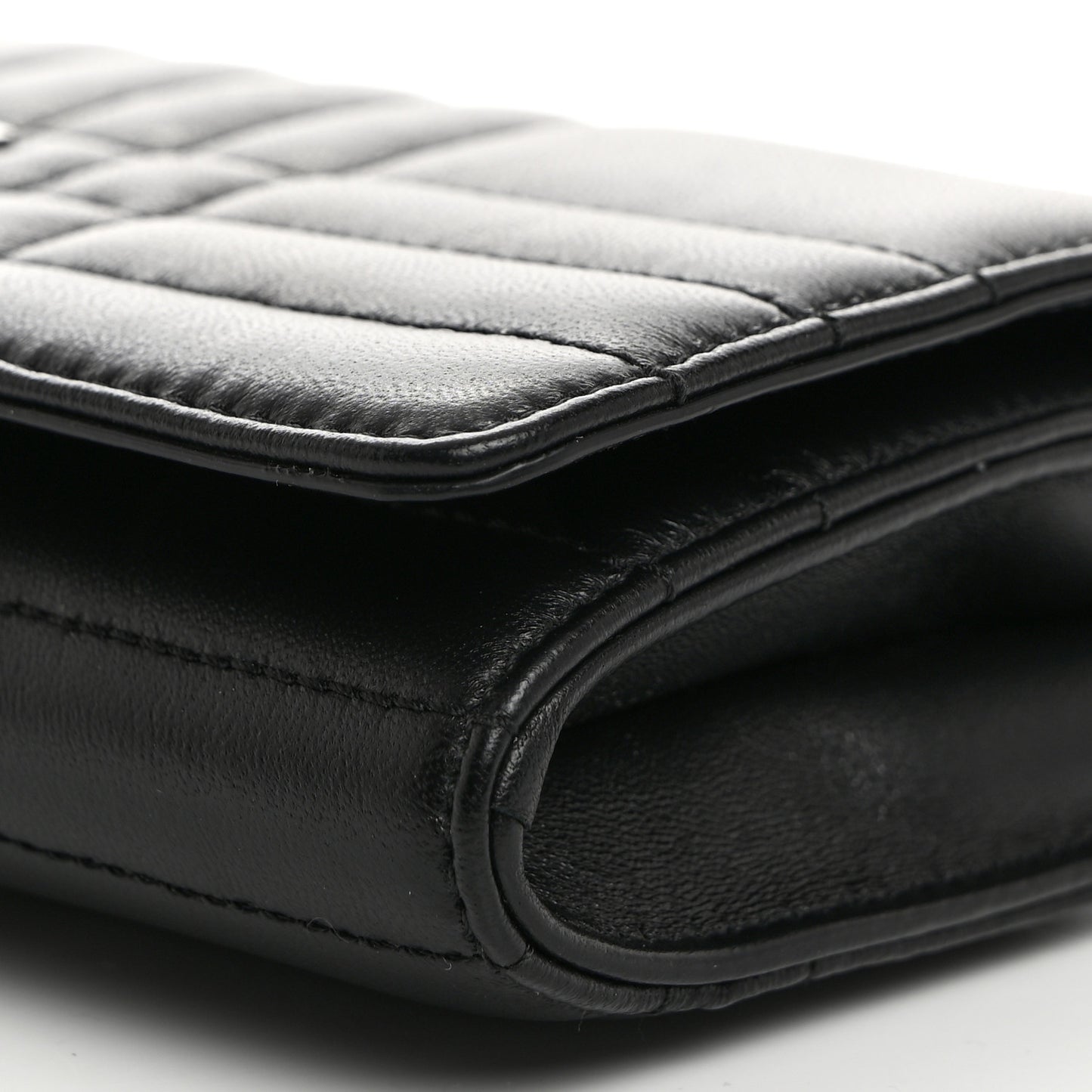 Lambskin Quilted Lola Chain Wallet Black