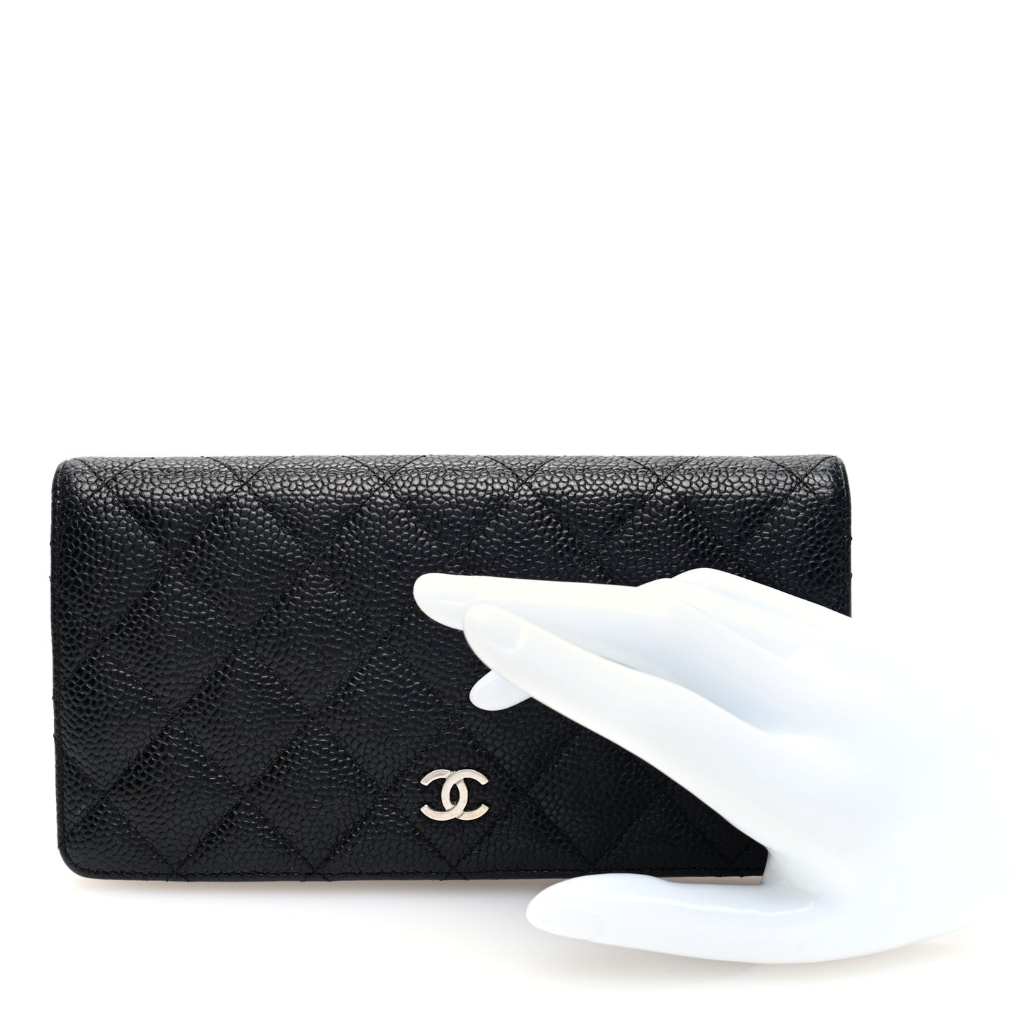 Caviar Quilted Yen Wallet Black