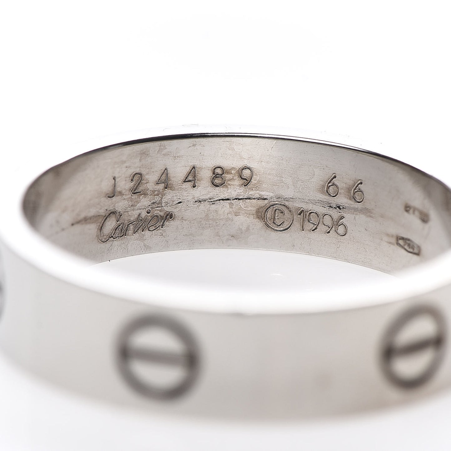 18K White Gold 6mm LOVE Ring 66 11.5
