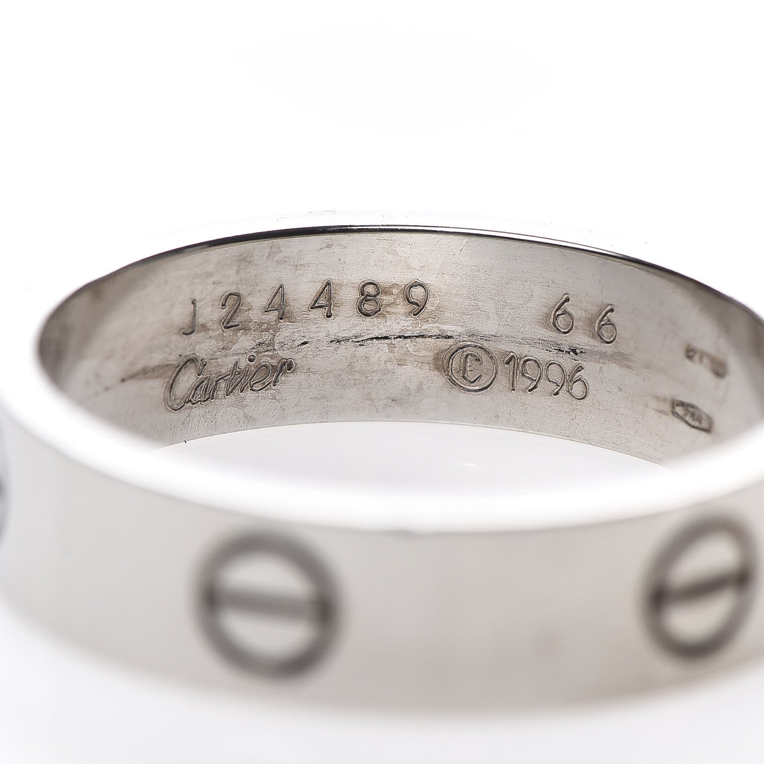 Cartier 18K White Gold 6mm LOVE Ring 66 11.5 4 of 4